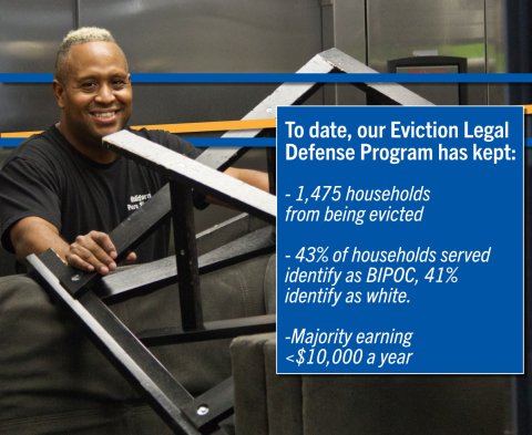 A man in an elevator smiling as he moves equipment