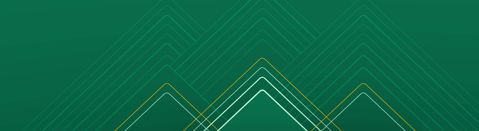 a green background with a yellow line drawing of a mountain.  